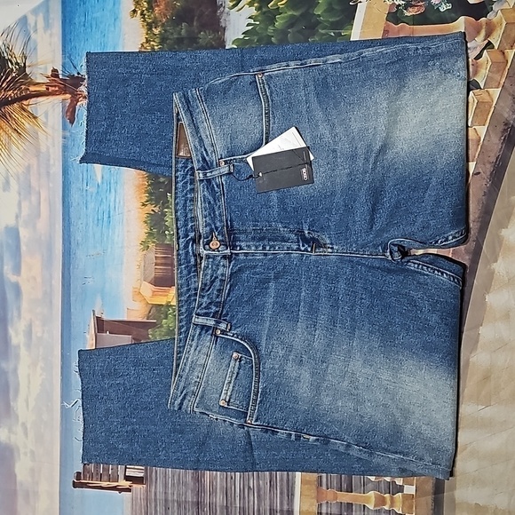 Asos Distressed Raw Hem Jeans Size 40x32 - Picture 1 of 4